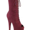 Pleaser USA Flamingo-1051FS Faux Suede 8inch Peep Toe Pleaser Boots - Burgundy 1 Pleaser USA Flamingo-1051FS Faux Suede 8inch Peep Toe Pleaser Boots - Burgundy -Rad Store flamingo 1051fs byfs