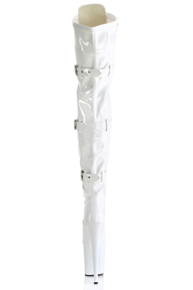 Pleaser USA Flamingo-3028 8inch Thigh High Pleaser Boots - Patent White 6 Pleaser USA Flamingo-3028 8inch Thigh High Pleaser Boots - Patent White - Image 4