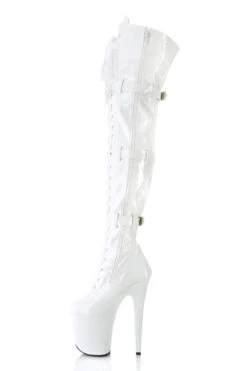 Pleaser USA Flamingo-3028 8inch Thigh High Pleaser Boots - Patent White 8 Pleaser USA Flamingo-3028 8inch Thigh High Pleaser Boots - Patent White -Rad Store flamingo 3028 w m13