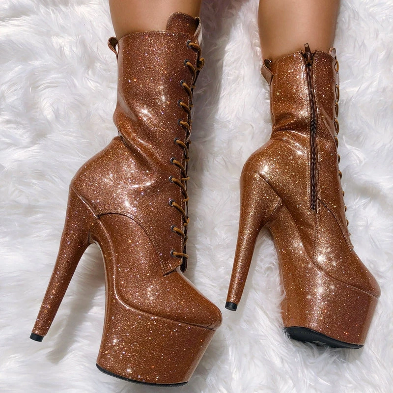 Hella Heels The Glitterati 7inch Boots - Oh Honey 5 Hella Heels The Glitterati 7inch Boots - Oh Honey - Image 3