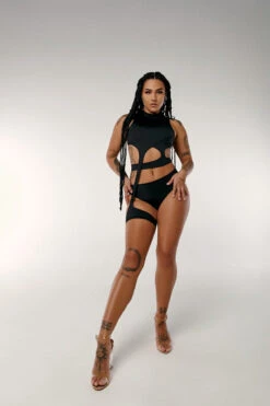 CXIX Dopamine Solo Garter Top -Black -Rad Store high waist bottoms Dopamine solo garter top black cxix