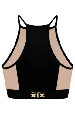 CXIX I S I S Halter Top - Black With Sand Mesh -Rad Store isis bnt3