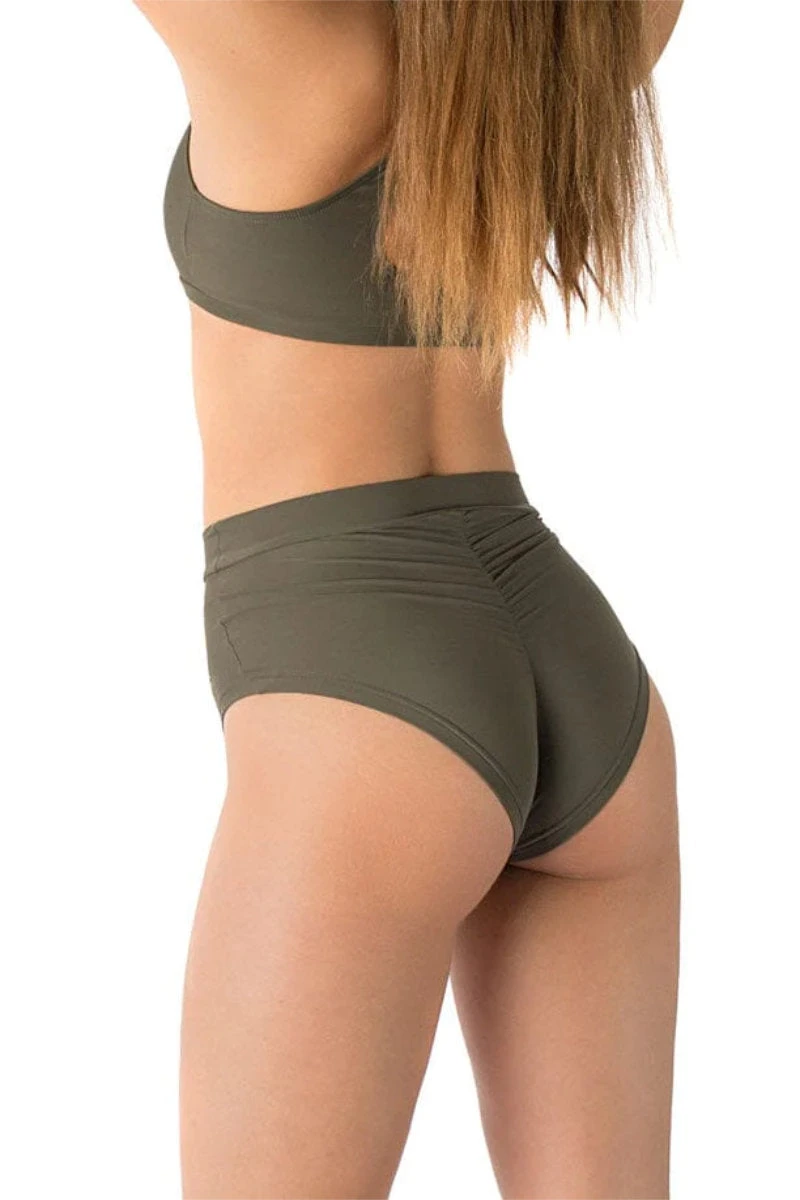Dragonfly Lola High-Waisted Shorts - Khaki 4 Dragonfly Lola High-Waisted Shorts - Khaki - Image 2