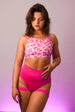 Pole Addict Basic Straps Garter Shorts - Neon Pink 7 Pole Addict Basic Straps Garter Shorts - Neon Pink -Rad Store pink strap