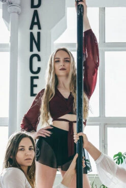 REV ACTIV Mesh Wrap Blouse - Wine -Rad Store rev1 8b4e43f5 1a11 4a92 896b 62bce6cc7529