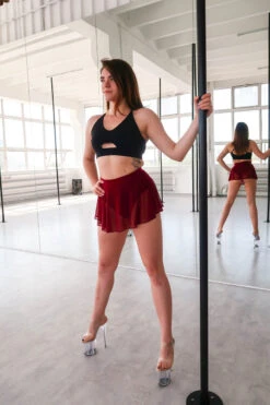 REV ACTIV Mesh Skirt Bottoms- Wine -Rad Store rev3