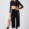 REV ACTIV Sensual Flow Pants (with Leg Slit) - Black -Rad Store sensual black pants with slit 2 1