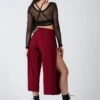 REV ACTIV Sensual Flow Pants (with Leg Slit) - Wine -Rad Store sensual wine pants with slits 1