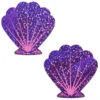 Pastease Seashell Nipple Pasties - Glitter Purple & Pink -Rad Store slice19