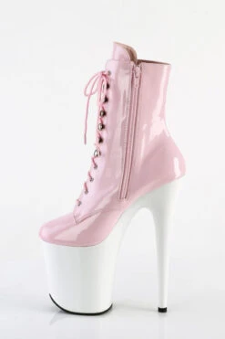 Pleaser USA Flamingo-1020 8inch Pleaser Boots - Patent Baby Pink/White -Rad Store slice1 d06778f5 040f 4b23 ac8c 560963f027a1