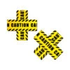 Pastease Cross Nipple Pasties - Caution Tape -Rad Store slice2.1 1