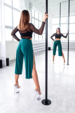 REV ACTIV Sensual Flow Pants (with Leg Slit) - Malachite -Rad Store spodniesensualmalachiteback